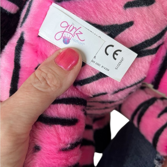 Aurora Girlz Nation Zebra 11" Plush Hot Pink Stuffed Animal Coquette Girl - Picture 6 of 7